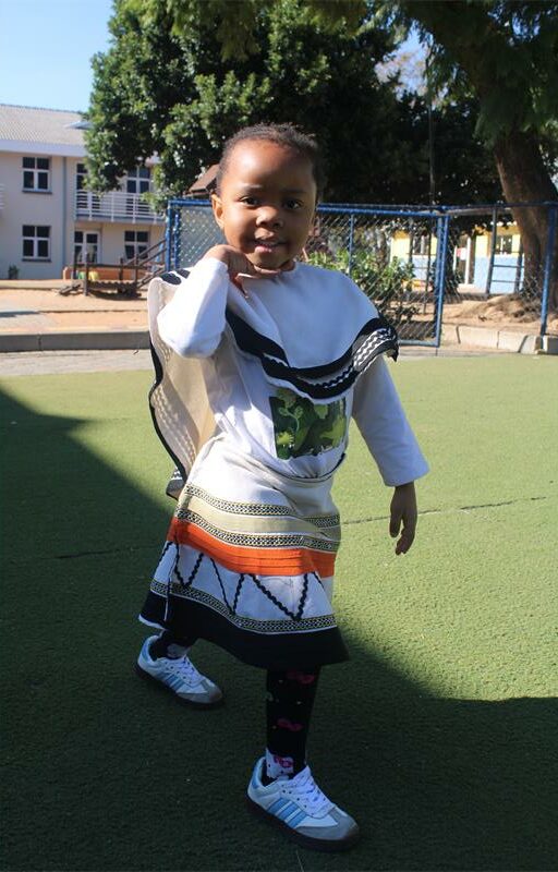 Nova Pioneer Midrand Primary learner Luvuyo Mosweu dressed in cultural attire on May 29. Photo: Comfort Makhanya