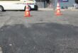 The ongoing repairs on the potholes on Market Street just outside the Boulders Taxi Rank. Photo: Zanele Mfaba