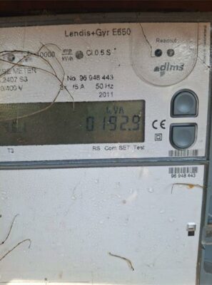 A meter box at Curro Midrand Sagewood, where City Power carried out a disconnection as part of its crackdown on high-value defaulters on June 23, 2026. Photo: City Power