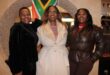 Dr. Mary Kgole, Mabore Sithole and Maruapula Sithole Kgomongwe wait to watch the Bafana Bafana against Czech Republic on June 18. Photo: Zanele Mfaba