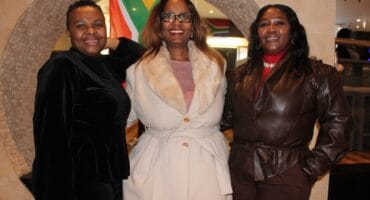 Dr. Mary Kgole, Mabore Sithole and Maruapula Sithole Kgomongwe wait to watch the Bafana Bafana against Czech Republic on June 18. Photo: Zanele Mfaba