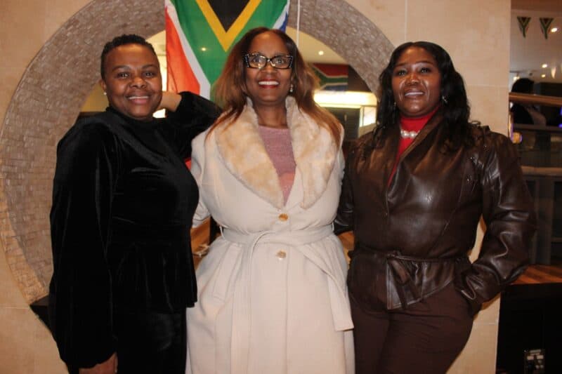 Dr. Mary Kgole, Mabore Sithole and Maruapula Sithole Kgomongwe wait to watch the Bafana Bafana against Czech Republic on June 18. Photo: Zanele Mfaba