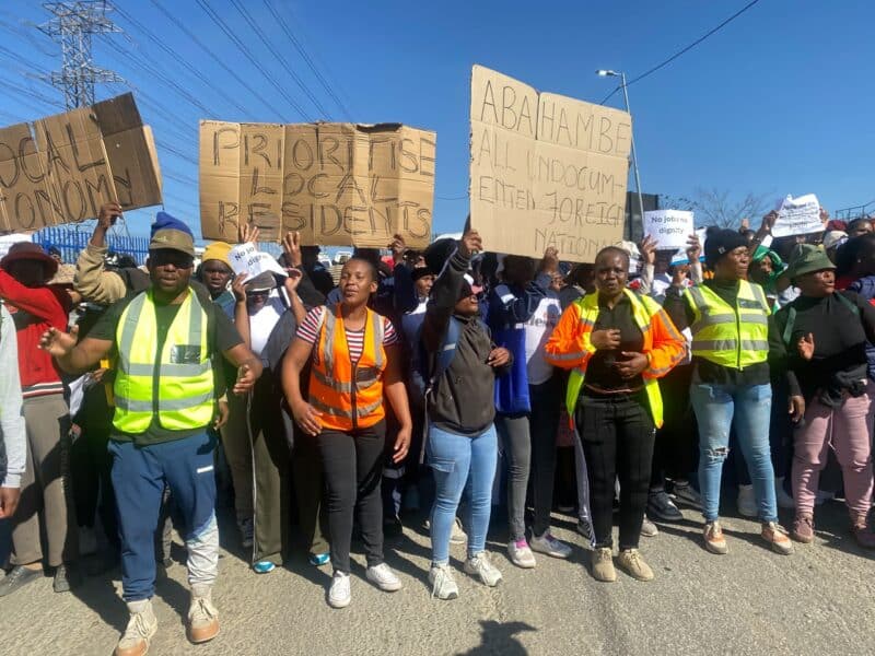A peaceful march led by the Mayibuye Youth Activists Movement is under way as hundreds of residents head to Midrand Industrial Park to hand over a memorandum demanding jobs for local communities.