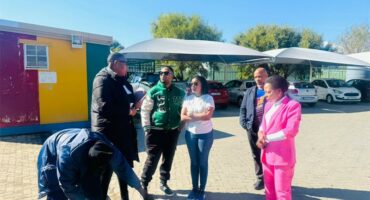 Noordwyk Primary School leaders and Joyful Giving representatives engage in discussions on May 25, 2026. Photo: Supplied