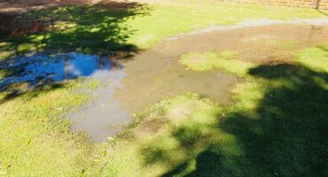 Sewage overflows disrupting daily business operations at Mediotronics. Photo: Zanele Mfaba