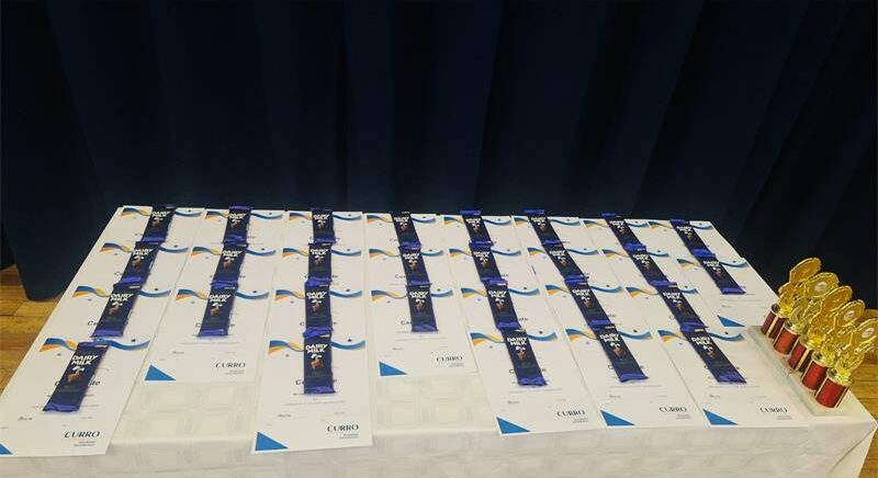 : The prizes that were given to the Grade 1 to 7 learners that participated in the public speaking event. Photo: Zanele Mfaba