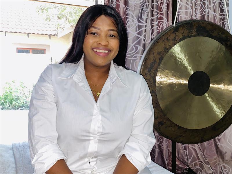 Sound healer Tshwarello ;Makhosi Zenande Ngwane. Photo: Zanele Mfaba.