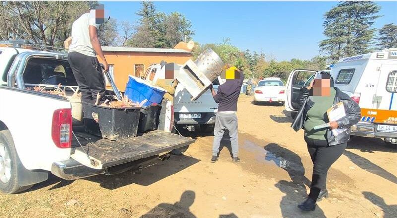 Equipment used at the illegal abattoir is confiscated by authorities following the shutdown of the unlicensed operation. Photo: Supplied