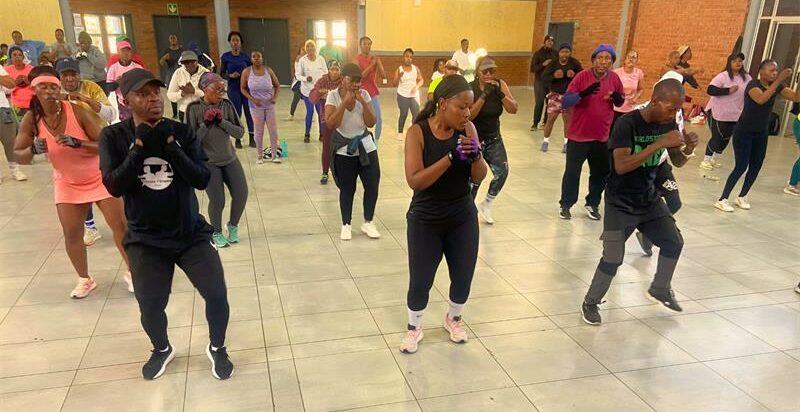 Residents take part in the City of Johannesburg Region A sports and recreation department's healthy lifestyle aerobics session at Rabie Ridge Community Hall on July 11, 2026. Photo: Comfort Makhanya