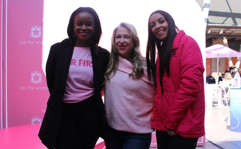 Value added products marketing manager Londiwe Tyeni, Woodrock Animal Rescue general manager Jacqui Martheze, and senior manager at First for Women Jill Mulligan after announcing their partnership. Photo: Zanele Mfaba