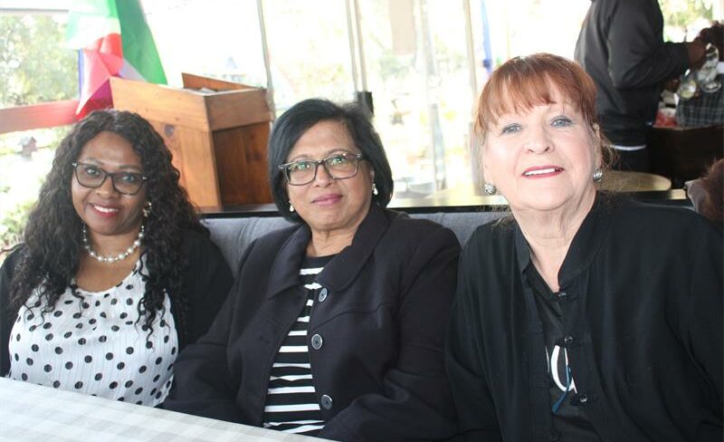 : Elizabeth Jantjies, Toetsy Reddy and Ria Human are seated together for lunch at the Kyalami Country Pub. Photo: Zanele Mfaba
