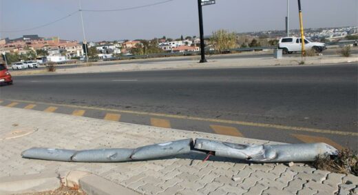 The unattended fallen traffic light on M39 Allandale Road which is a provincial road. Photo: Zanele Mfaba