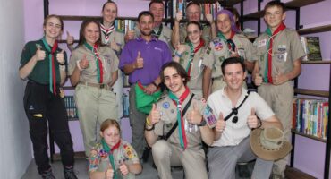 Members of the 1st Halfway House Scout Troop who also helped Robson bring his library project to life. Photo: Zanele Mfaba