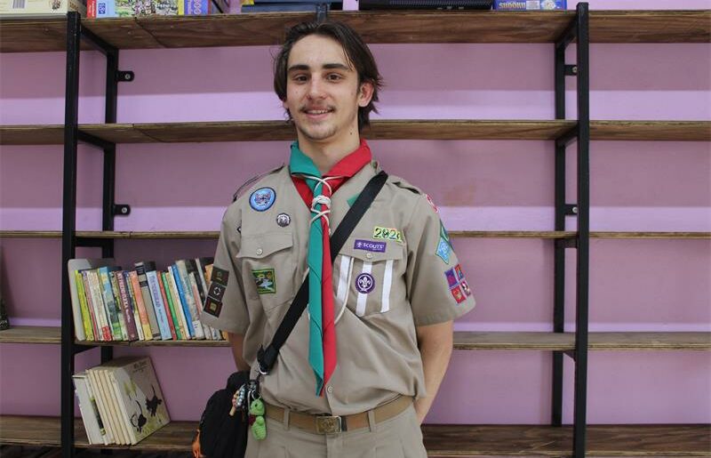 Young Scout David Robson, who made a library for the New Life Centre for Girls. Photo: Zanele Mfaba