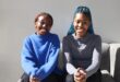 Grade 9 Nova Pioneer learners and Midrand Royals players Mpho Netshisaulu and Naledi Setaka who will be representing the school in England. Photo: Zanele Mfaba