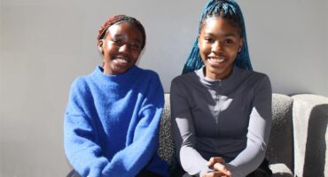 Grade 9 Nova Pioneer learners and Midrand Royals players Mpho Netshisaulu and Naledi Setaka who will be representing the school in England. Photo: Zanele Mfaba