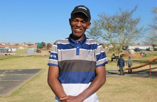 Allandale Ext 1 FC coach Tefo Phillip Mollo who hopes to inspire the youth of Allandale through football. Photo: Zanele Mfaba