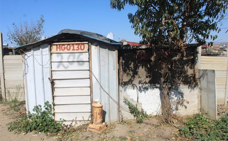 The zozo structure on July 2, 2026, that Annikie Mothibi alleges was moved from her original stand to another section of the Harry Gwala informal settlement while she was recovering in hospital. Photo: Comfort Makhanya