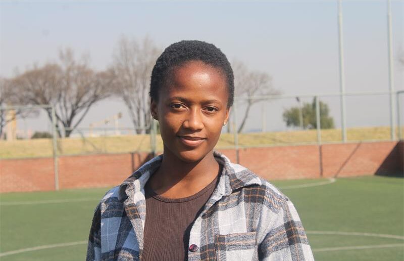 Kearabilwe Mashiane, a player and newly appointed member of Tsa Kasi Tennis Club's executive committee, hopes to inspire more young people to embrace tennis. Photo taken July 17. Photo: Comfort Makhanya