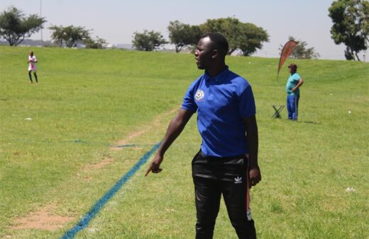 Super Midrand Ladies and Boys Academy chairperson Katlego Masia on the sidelines during previous women’s league encounter on March 11, 2025. Photo: Comfort Makhanya