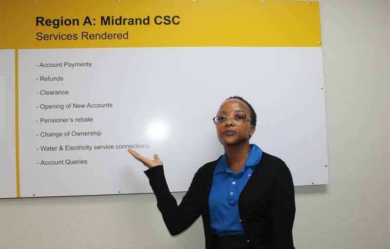 Ward 112 councillor Lerato Mphefo inside the Region A customer service centre. Photo: Zanele Mfaba