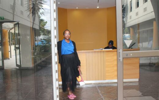 Councillor Lerato Mphefo shows residents of Midrand the opening of the centre and services they can access inside the centre. Photo: Zanele Mfaba