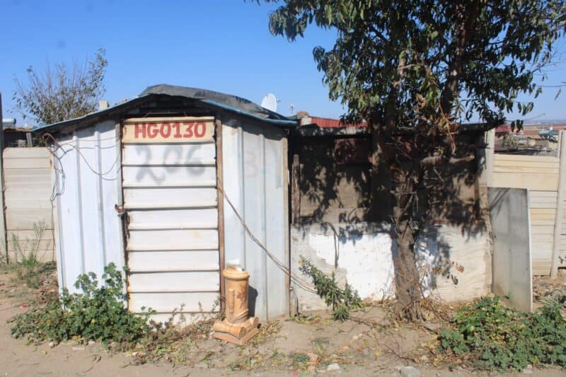 The zozo structure, on July 2, 2026, that Annikie Mothibi alleges was moved from her original stand to another section of the Harry Gwala informal settlement while she was recovering in hospital. Photo: Comfort Makhanya