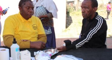 Members of the City of Johannesburg after all the festivities with the senior citizens of Ivory Park for the Mandela Day celebration outside Lord Khanyile Community Hall on July 17. Photo: Zanele Mfaba