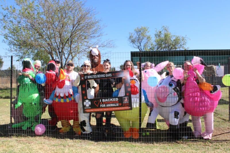 The first group of Champions behind bars to raise funds for the Midrand SPCA on July 18. Photo: Zanele Mfaba