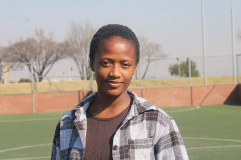 Kearabilwe Mashiane, a player and newly appointed member of Tsa Kasi Tennis Club's executive committee, hopes to inspire more young people to embrace tennis. Photo taken July 17, 2026. Photo: Comfort Makhanya