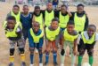 Coach Tefo Phillip Mollo, with Allandale Ext 1 FC, line up for a photo right before a tournament. Photo: Supplied