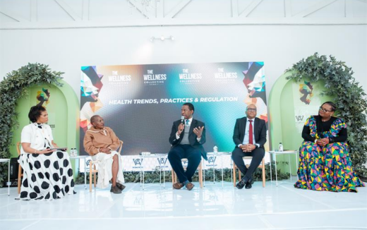Panel discussion at the summit features Olwethu Njoloza-Leshabane, Dr Pumela Gwengu, Dr Sibongiseni Dhlomo, Dr Bandile Masuku, and Dr Edzani Mphaphuli on August 4 at Pere House Midrand. Photo