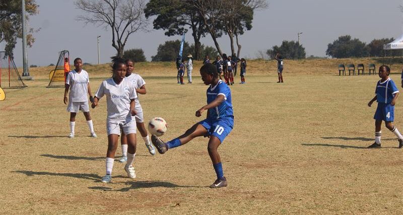 Young footballers give their all on the pitch as they compete for Region A honours on August 8. Photo: Comfort Makhanya