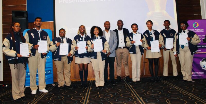 Two Nova Pioneer Midrand matriculants impressed the judges with their business idea, Harvest Cafe, to win the Nova Talks (Shark Tank) competition against teams from Nova Pioneer Midrand and Nova Pioneer Ormonde.