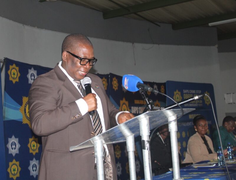 Gauteng Premier Panyaza Lesufi addresses attendees at the Ivory Park community engagement. Photo: Comfort Makhanya