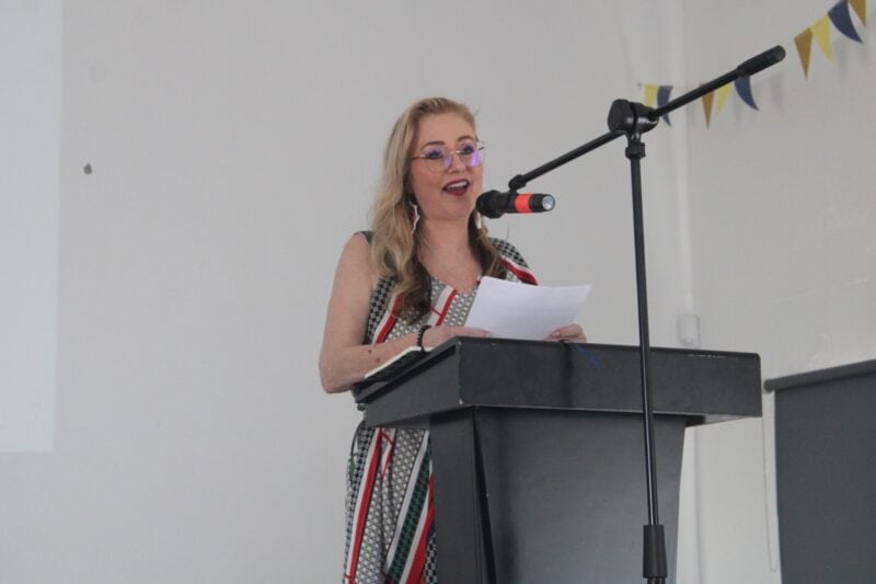 Midrand Montessori principal Sian Jackson-Morkel delivers an emotional tribute, remembering former teacher Lebo Xolwana and her children on August 6, 2026. Photo: Comfort Makhanya