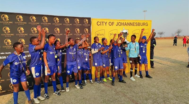 Zenzeleni Primary School are the 2026 Region A girls’ football trophy champions. Photo: Supplied