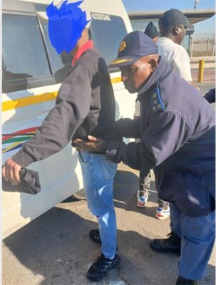 Police conduct stop-and-search checks as part of intensified crime-fighting operations in Rabie Ridge on August 6. Photo: Supplied