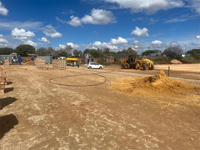Construction activity continues at the Pikitup Midrand depot in Rabie Ridge, with the overall project currently 64% complete. Photo: JDA
