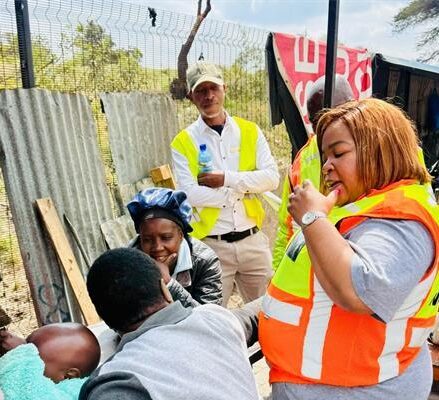 MMC Eunice Mgcina engages with property owners and residents during the city’s enforcement operation in greater Ivory Park. Photo: MMC's Facebook