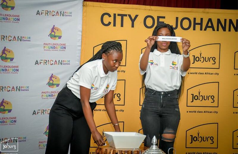 Teams discover their opponents during the official African Pride Games 2026 draw at the Joburg Theatre on September 17. Photo: Joburg Sport