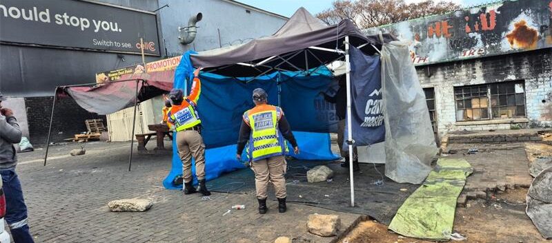 : JMPD impounds street traders’ goods and demolishes illegal permanent structures on city-owned property in Midrand CBD on September 9, 2026. Photo: CrumRegionA X