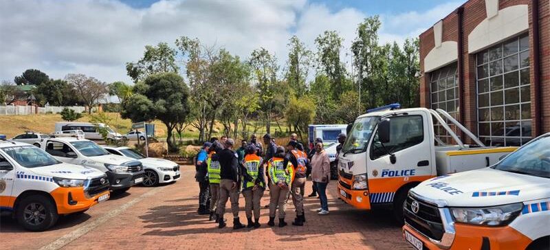 Teams gathered for a parade ahead of the Crum Region A-led by-law enforcement operation in Midrand on September 9, 2026. Photo: CrumRegionA X