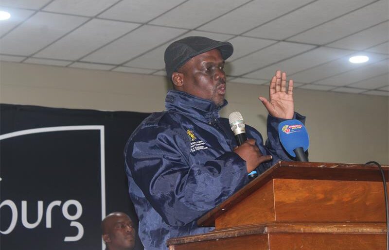 Ward 133 councillor Teboho Marumo speaks to residents on September 18, 2026. Photo: Comfort Makhanya