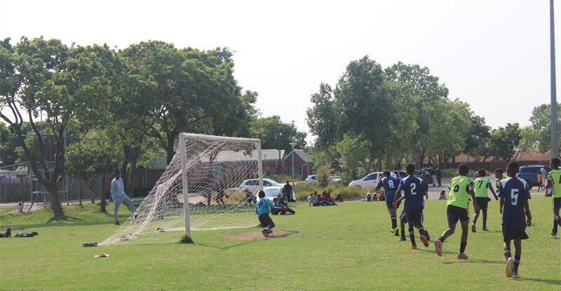 The ball hits the back of the net as Waterfall Warriors FC open the goal against Super Midrand Boys at Rabie Ridge Stadium on September 19. Photo: Comfort Makhanya