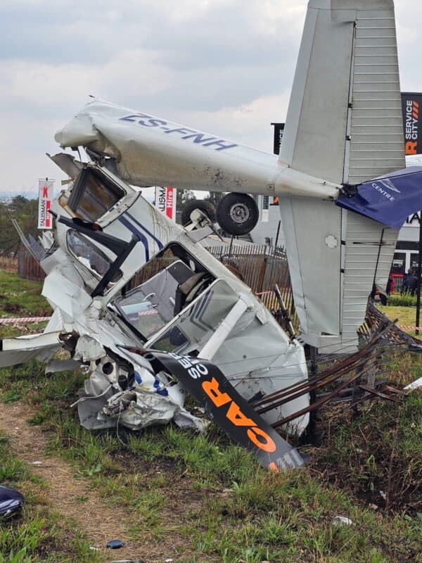 Emergency crews are on the scene along New Road following a plane crash, with at least one person reported injured.