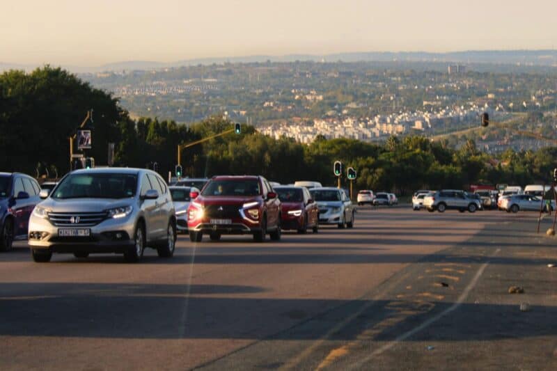Drivers using a pedestrian walkway along Pitts Avenue to avoid heavy morning traffic are creating serious safety risks and dust pollution for local commuters.