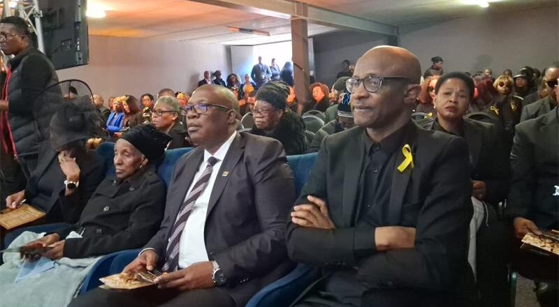 Gauteng Premier Panyaza Lesufi, and Enos Mafokate's son, Arthur Mafokate, among the mourners who came to bid farewell to Kgosi ya Dipere. Photo: Supplied
