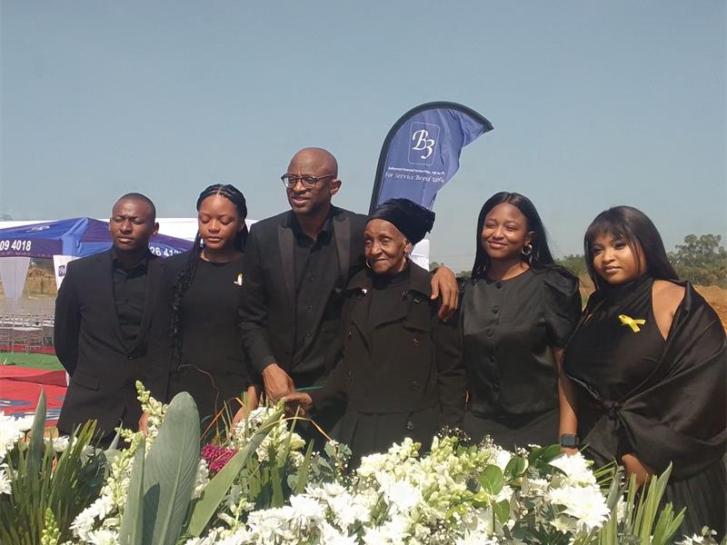Mafokate family gather at Waterfall Cemetery for the final farewell to legendary equestrian Enos Mafokate. Photo: Supplied