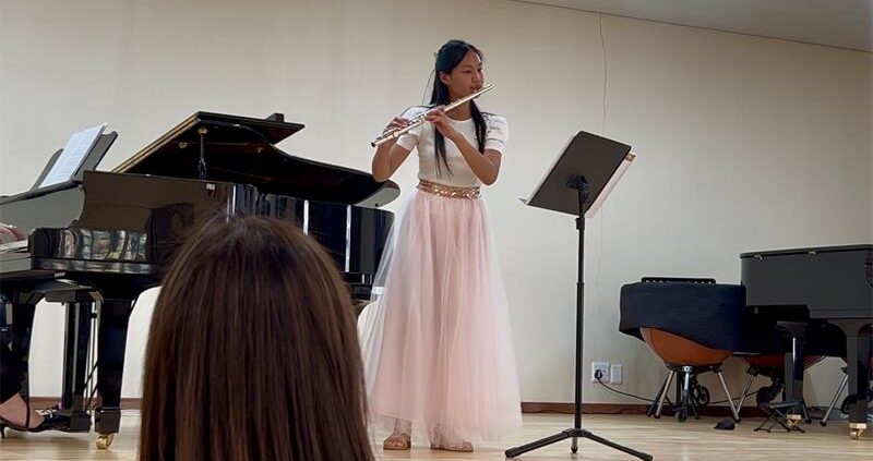 Beaulieu Preparatory School learner Sienna Liu demonstrates her flute skills. Photo: Supplied